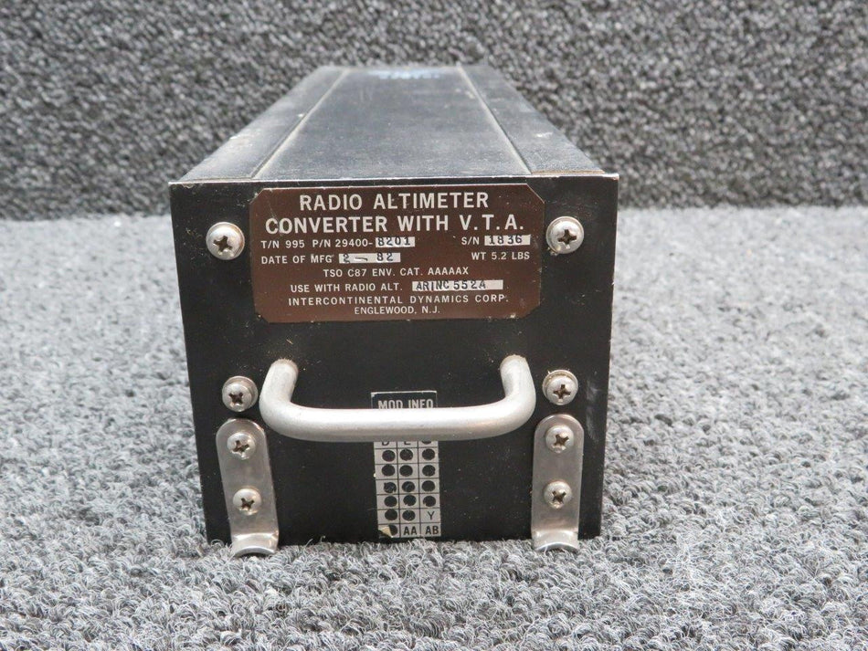 29400-8201 Intercontinental Radio Altimeter with V.T.A. and Modifications