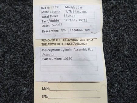 10650 Cessna 172 / 182 Flap Actuator Cylinder Assembly BAS Part Sales | Airplane Parts