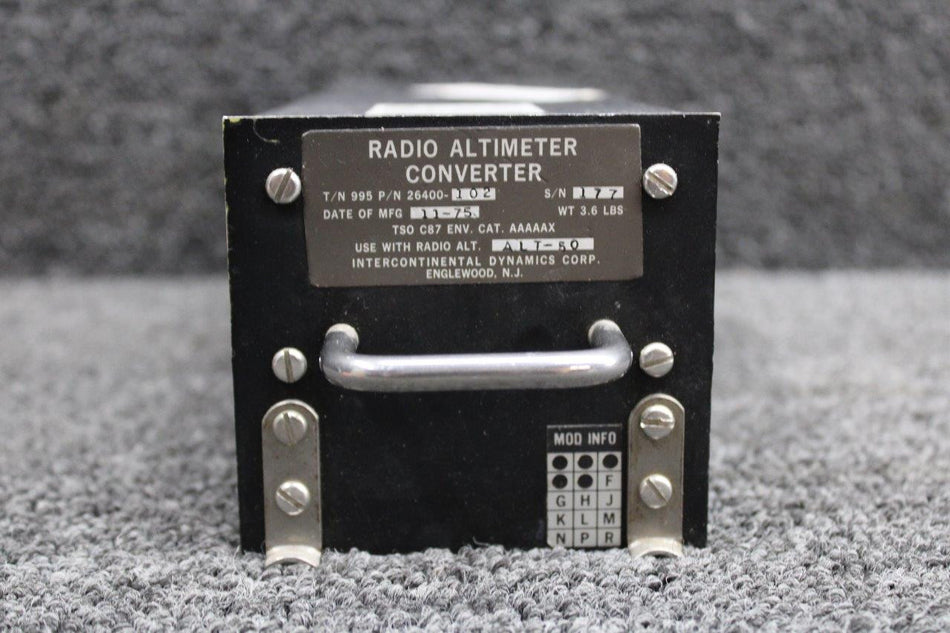 26400-102 Intercontinental Dynamics Radio Altimeter Converter with Mods