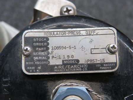 Airesearch 108594-5-1 Airesearch APR57-15 Series 2 Pressure Differential Regulator Assembly