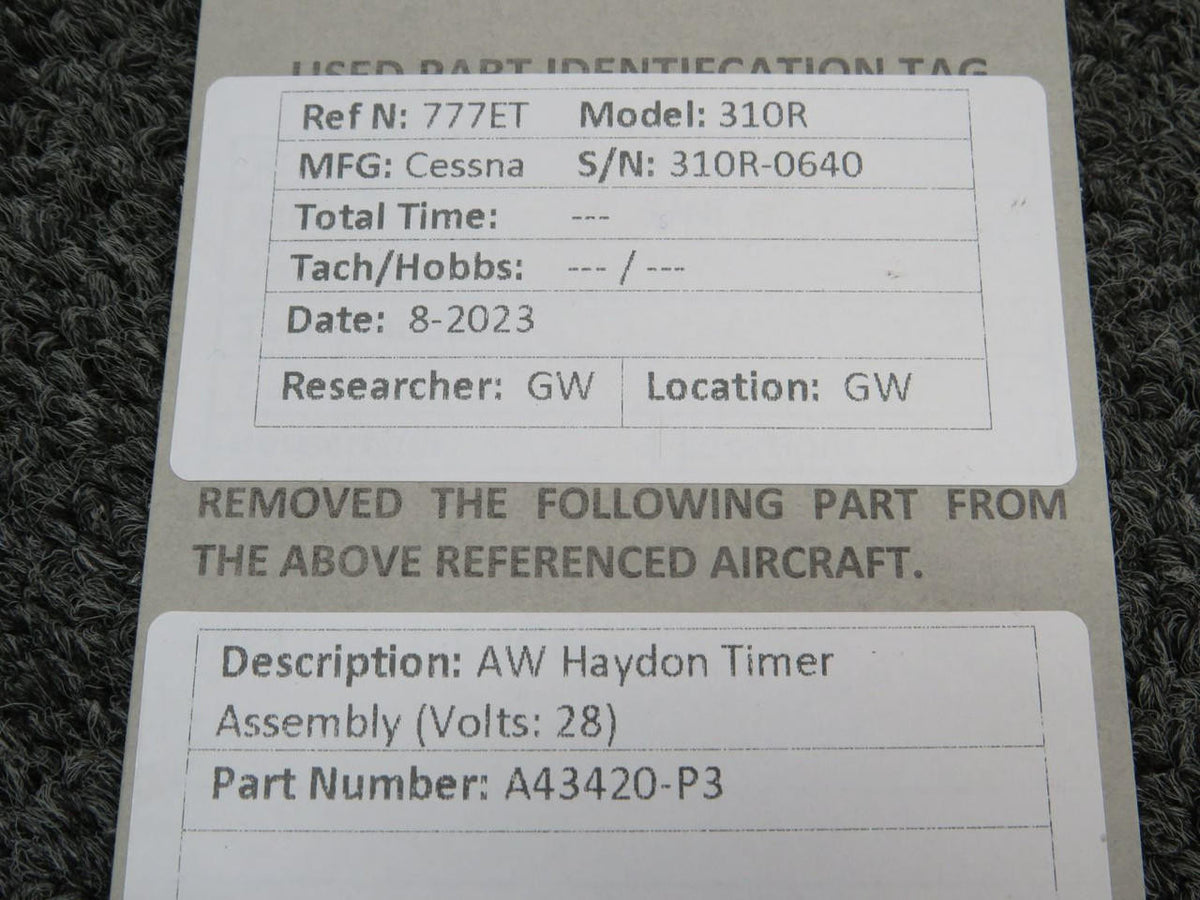 AW Hayden A43420-P3 AW Haydon Timer Assembly (Volts: 28)