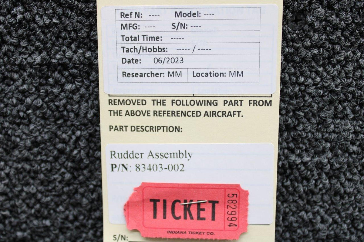 Piper Aircraft Parts 83403-002 Piper PA46-310P Rudder Assembly