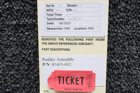 Piper Aircraft Parts 83403-002 Piper PA46-310P Rudder Assembly