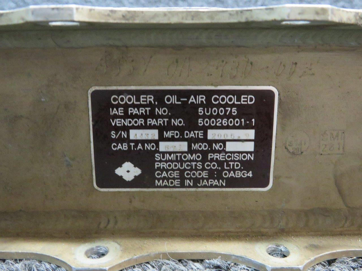 Sumitomo 50026001-1 (Alt: 5U0075) Sumitomo Oil Cooler