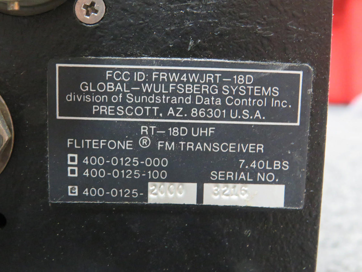wulfsberg 400-0125-2000 Wulfsberg RT-18D Flitefone FM Transceiver w Mods