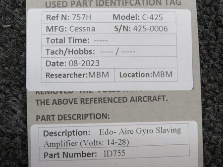 Edo-Aire ID755 Edo-Aire Gyro Slaving Amplifier (Volts: 14-28)