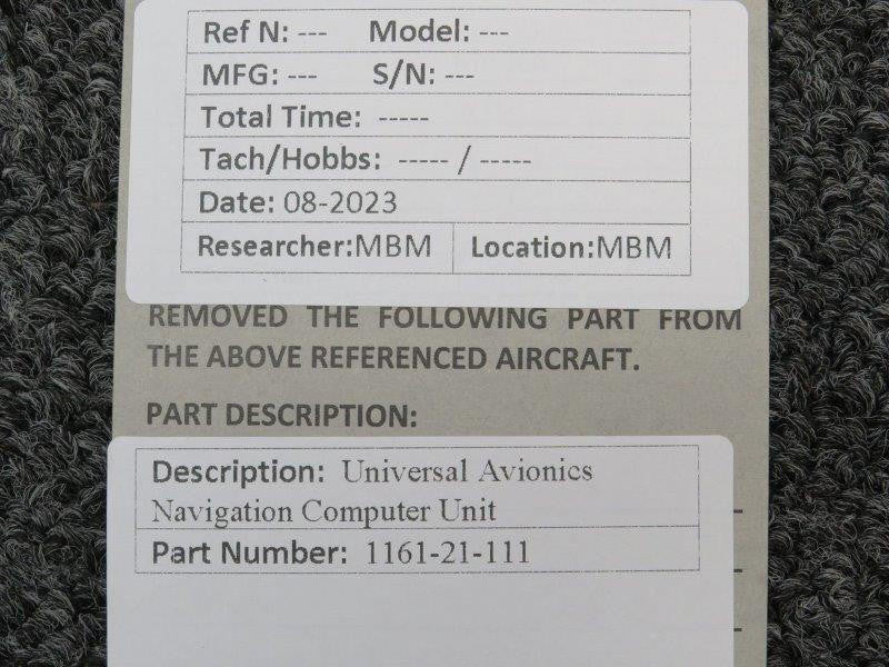 Universal Avionics Corp. 1161-21-111 Universal Avionics Navigation Computer Unit