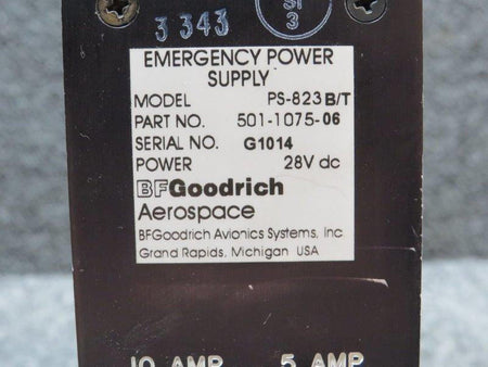 Goodrich  501-1075-06 Goodrich PS-823B/T Emergency Power Supply w Mods (Amps: 5-10)