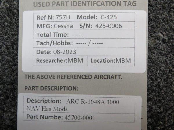 ARC 45700-0001 ARC R-1048A 1000 NAV Unit with Modifications