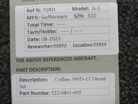 Collins 522-0801-005 Collins 390D-11 Mount Set