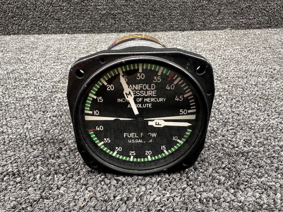 United Instruments 6533-1 (Alt: 599-185) United Instruments Manifold Pressure, Fuel Flow Indicator