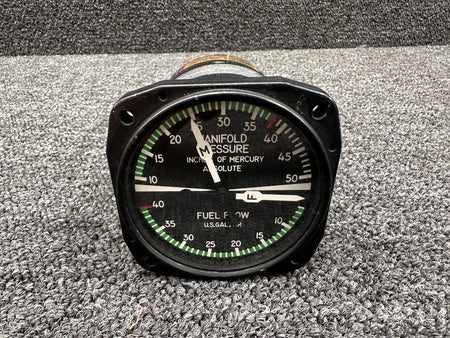 United Instruments 6533-1 (Alt: 599-185) United Instruments Manifold Pressure, Fuel Flow Indicator
