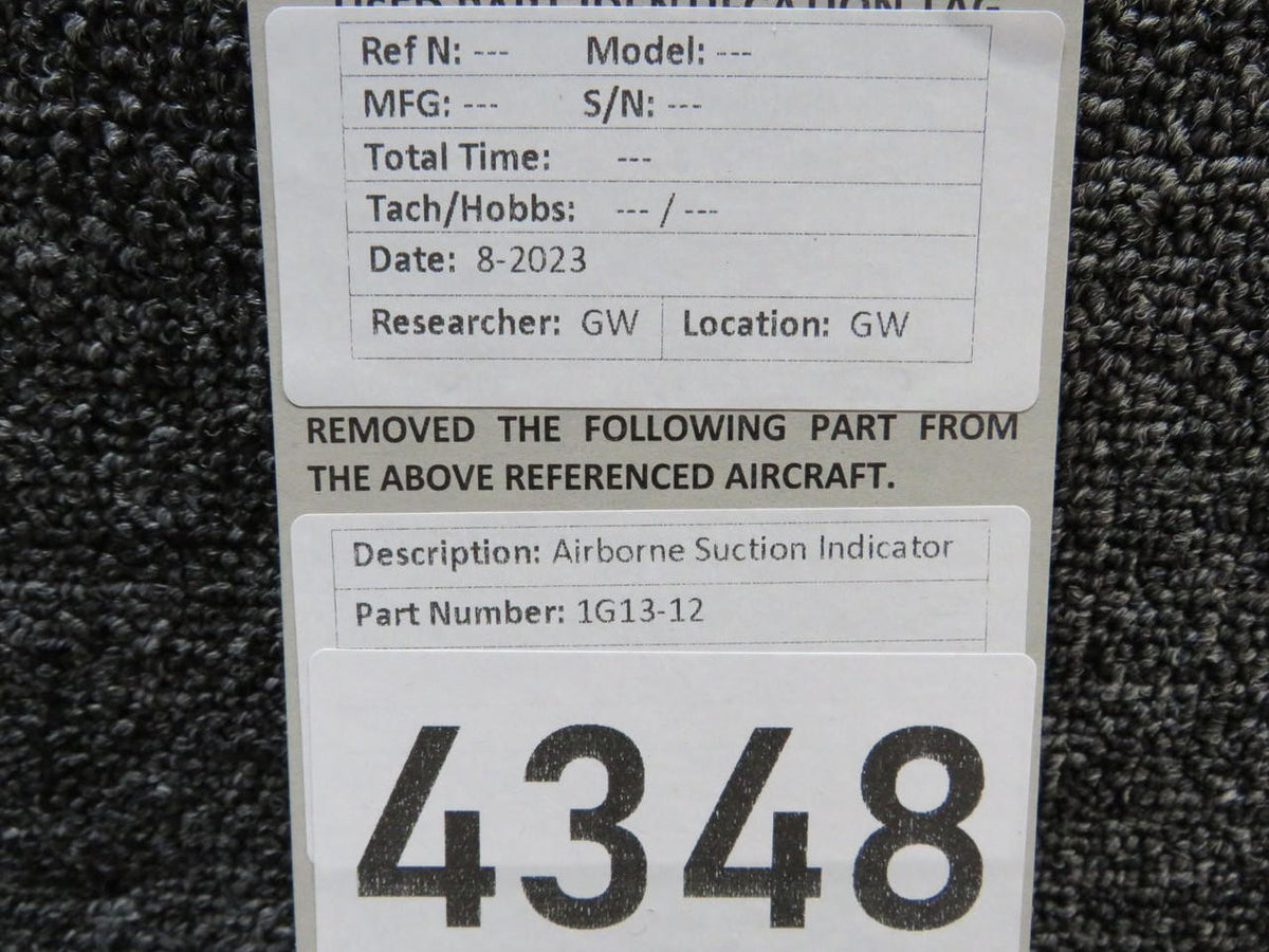 Airborne 1G13-12 Airborne Suction Indicator