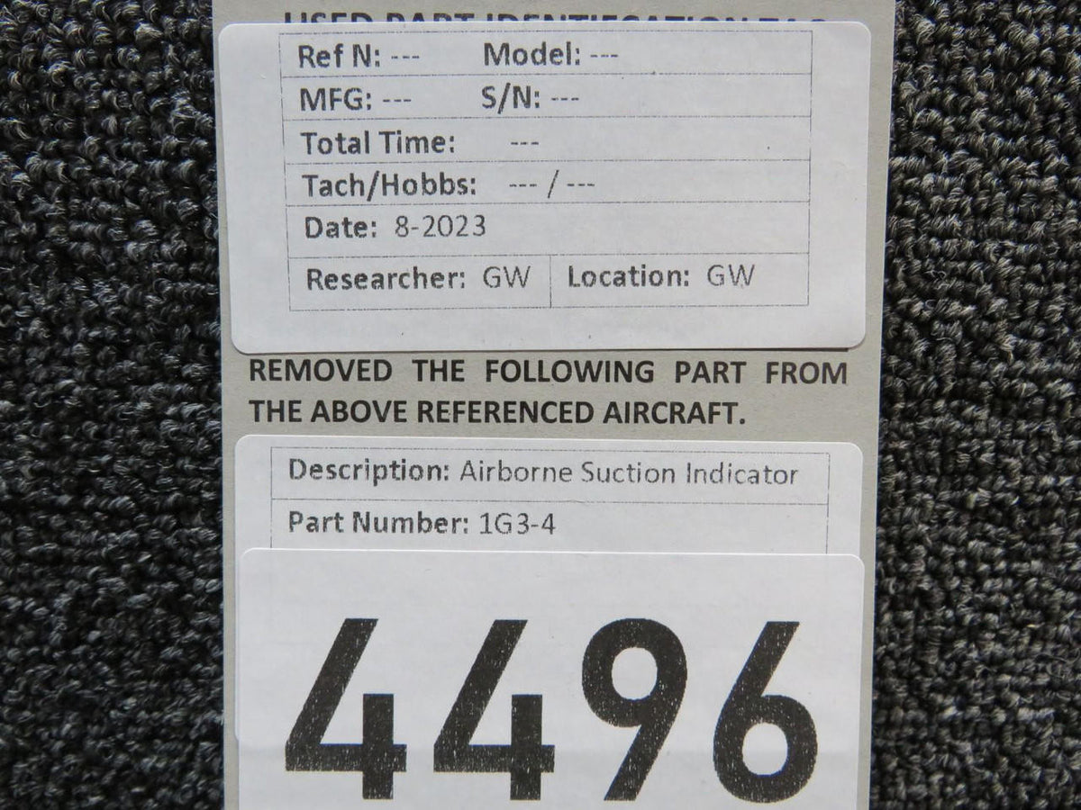 Airborne 1G3-4 Airborne. Suction Indicator
