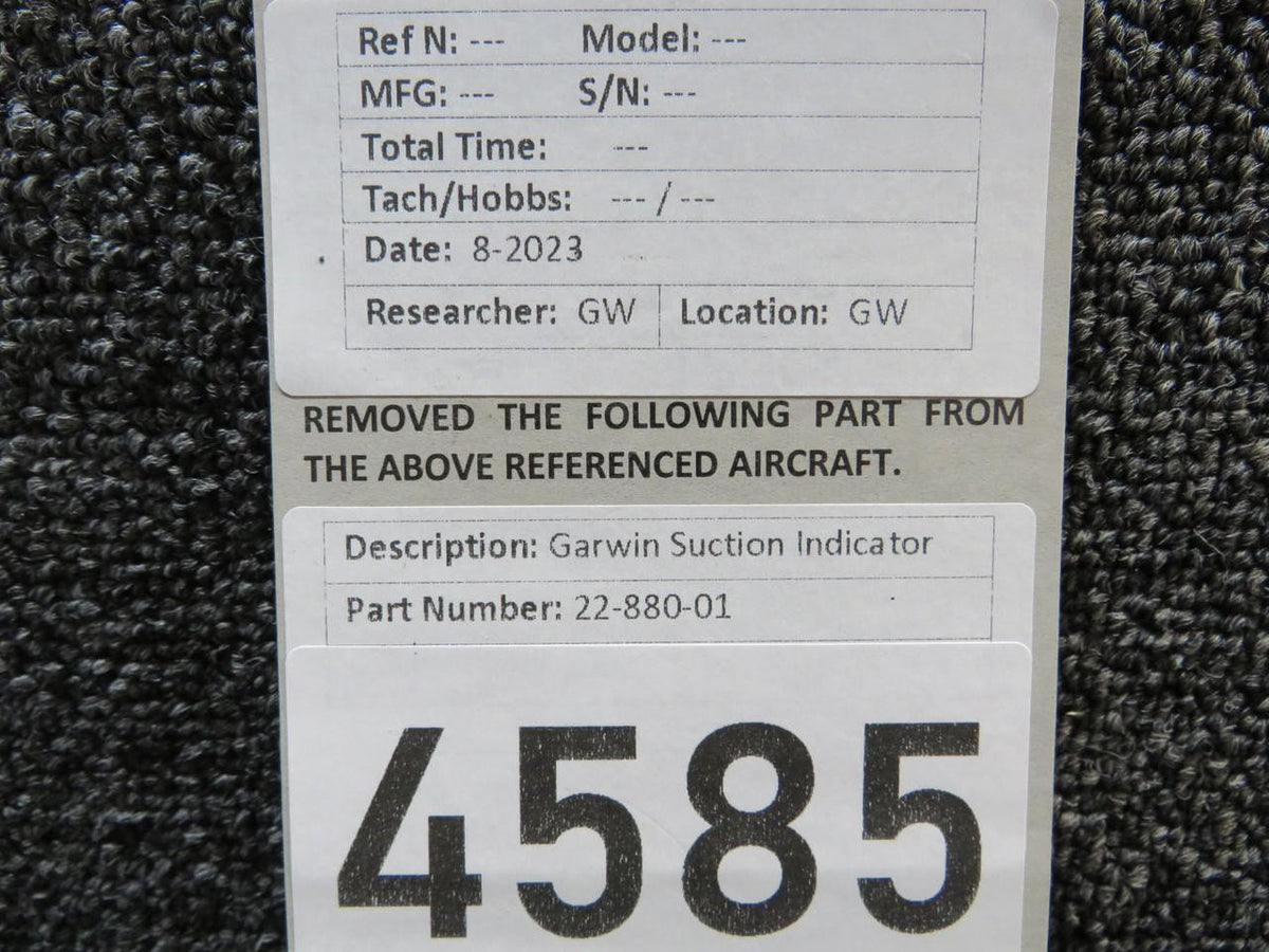 Garwin 22-880-01 Garwin Suction Gauge Indicator