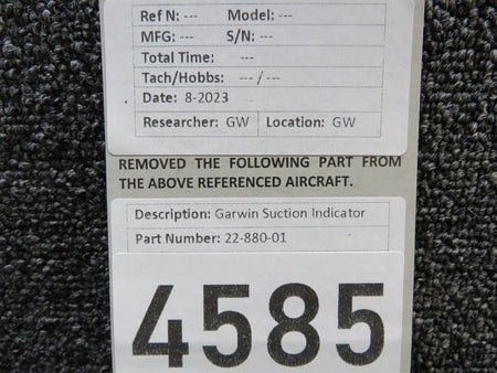 Garwin 22-880-01 Garwin Suction Gauge Indicator