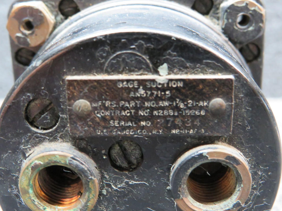 US Gauge AW-1-7/8-21-AK (Alt: AN5771-5) US. Gauge Suction Indicator