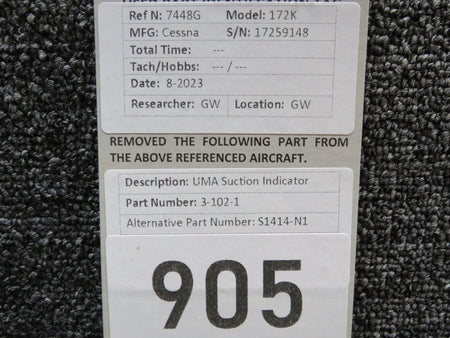 UMA 3-102-1 (Alt: S1414-N1) UMA Suction Indicator
