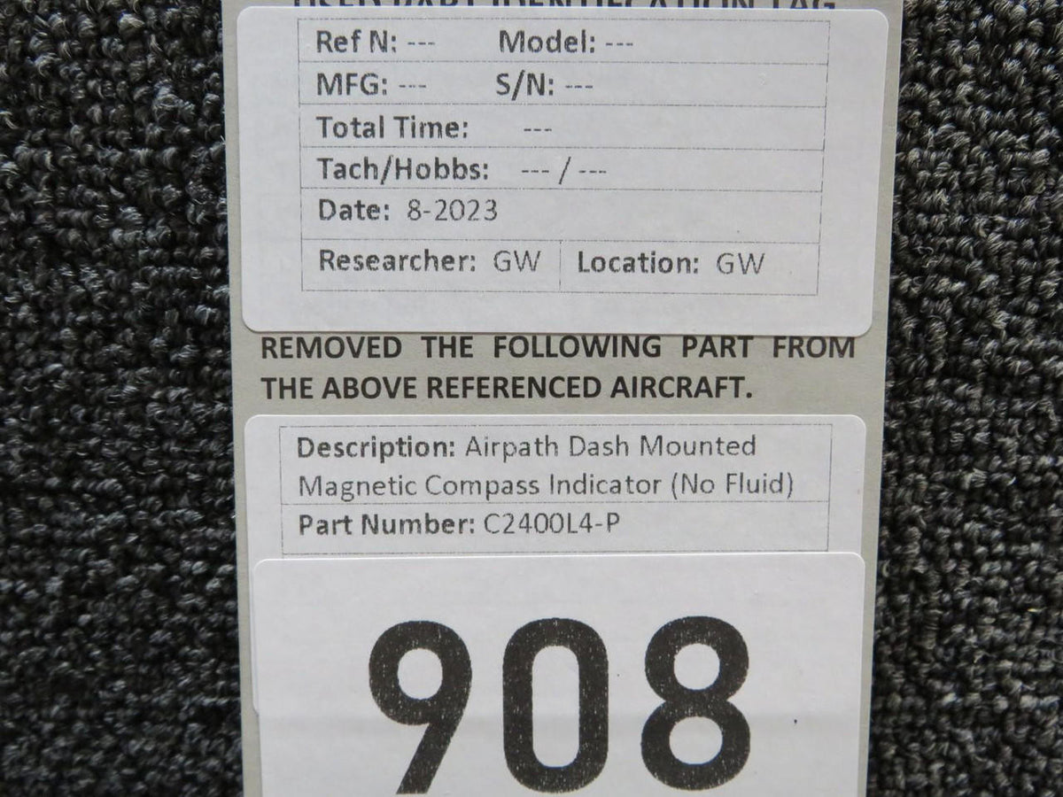 Airpath Instruments C2400L4-P Airpath Dash Mounted Magnetic Compass Indicator (No Fluid)