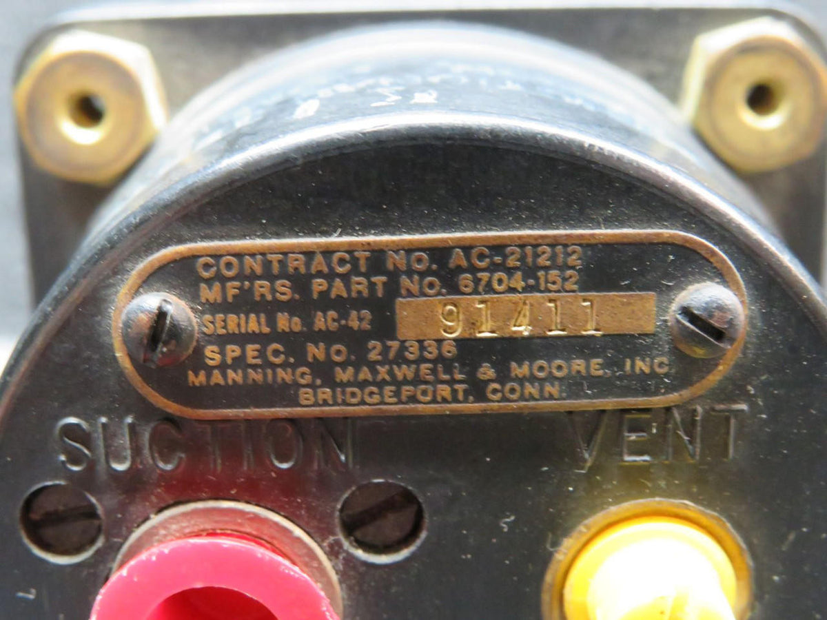 Manning Maxwell & Moore 6704-152 Manning, Maxwell, and Moore Suction Indicator