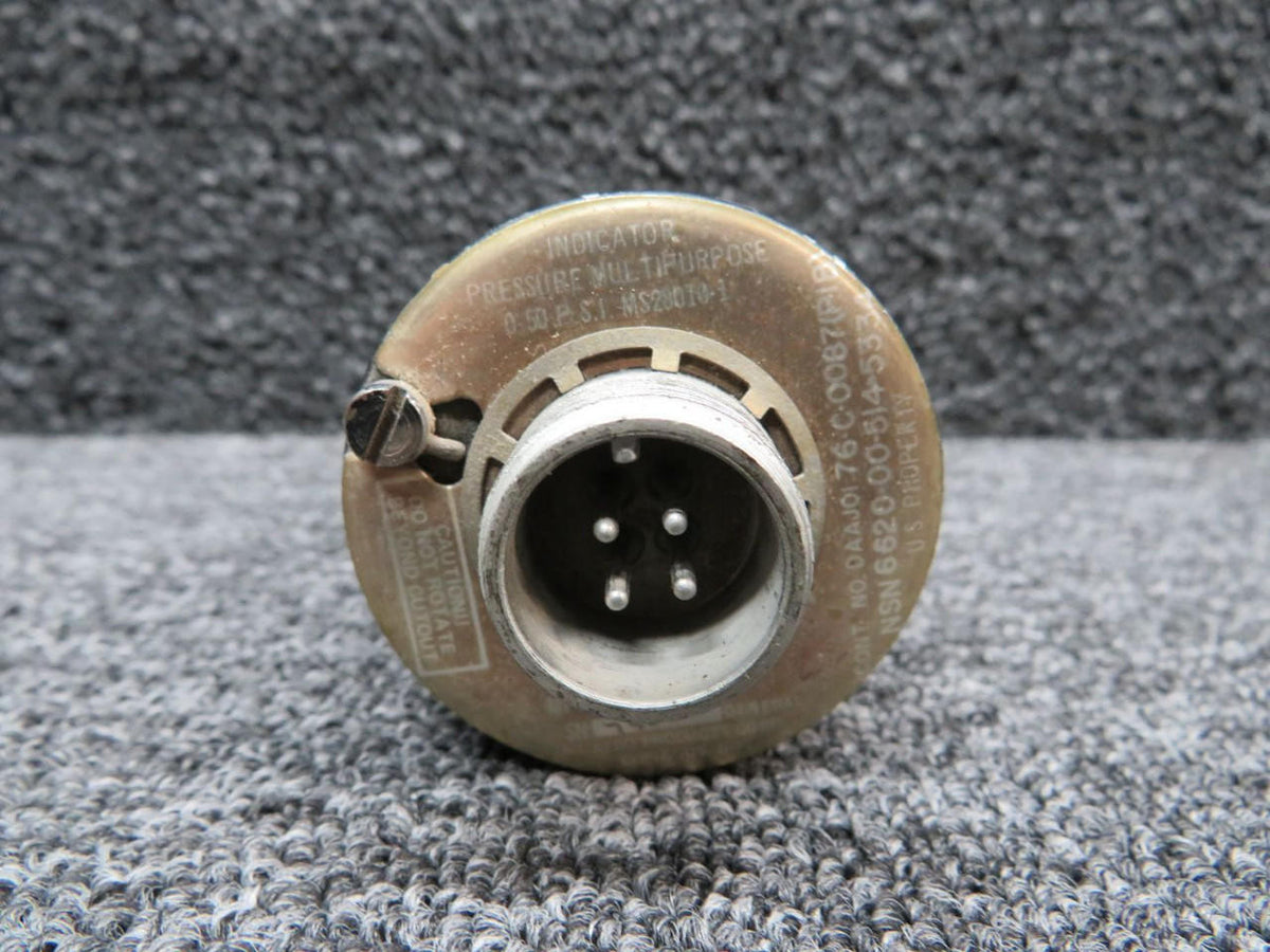 General Aero 86425-4 (Alt: MS28019-1) General Aero Multipurpose Pressure Indicator (0-50 PSI)