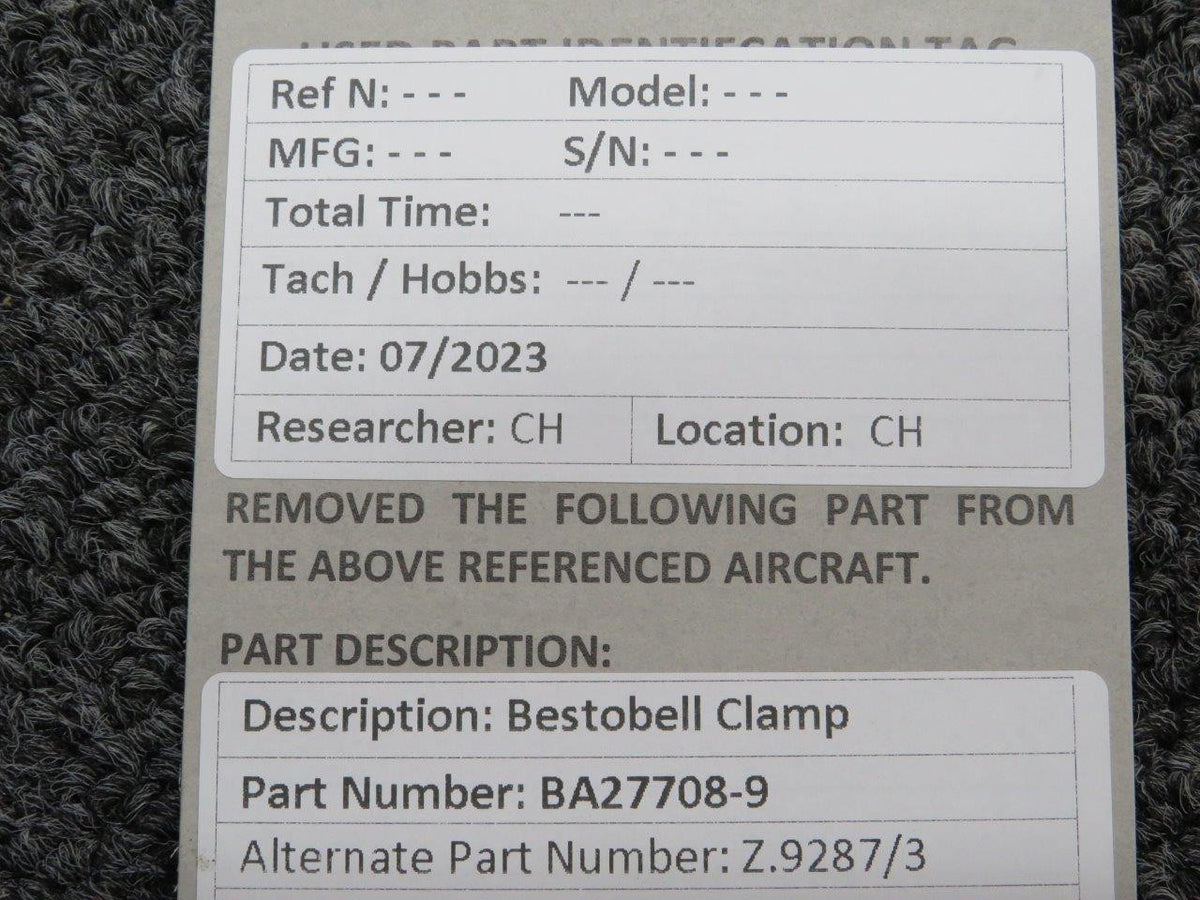 Bestobell BA27708-9 (Alt: Z.9287-3) Bestobell Clamp