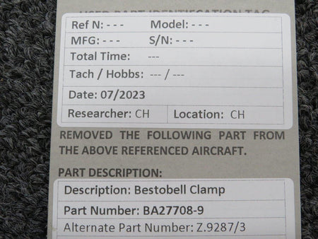 Bestobell BA27708-9 (Alt: Z.9287-3) Bestobell Clamp