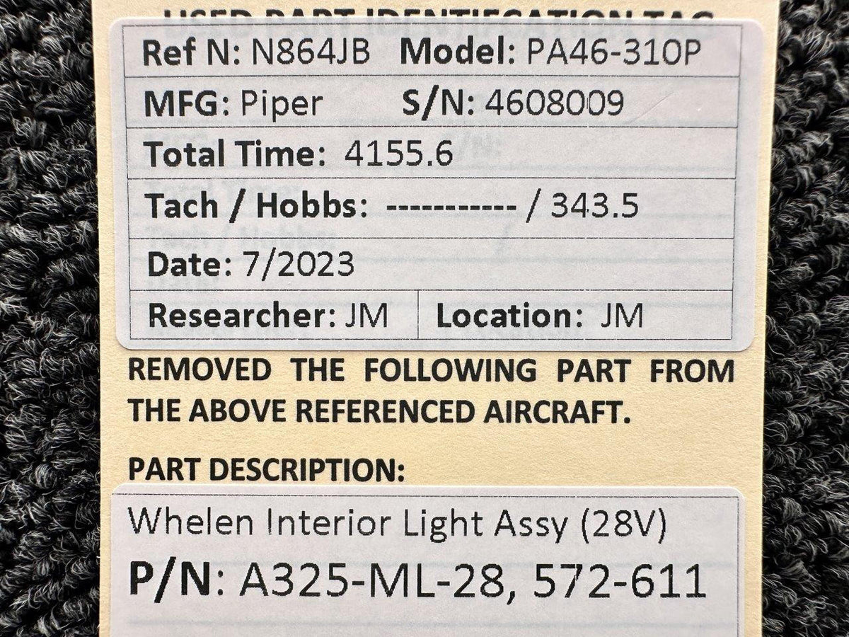Whelen A325-ML-28, 572-611 Whelen Interior Light Assembly (Volts: 28)