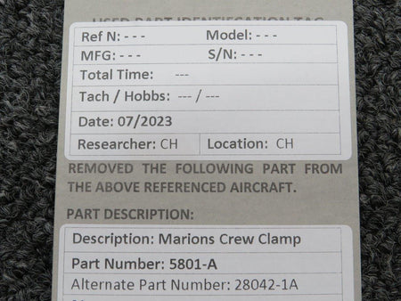 Marions 5801-A (Alt: 28042-1A) Marions Crew Clamp