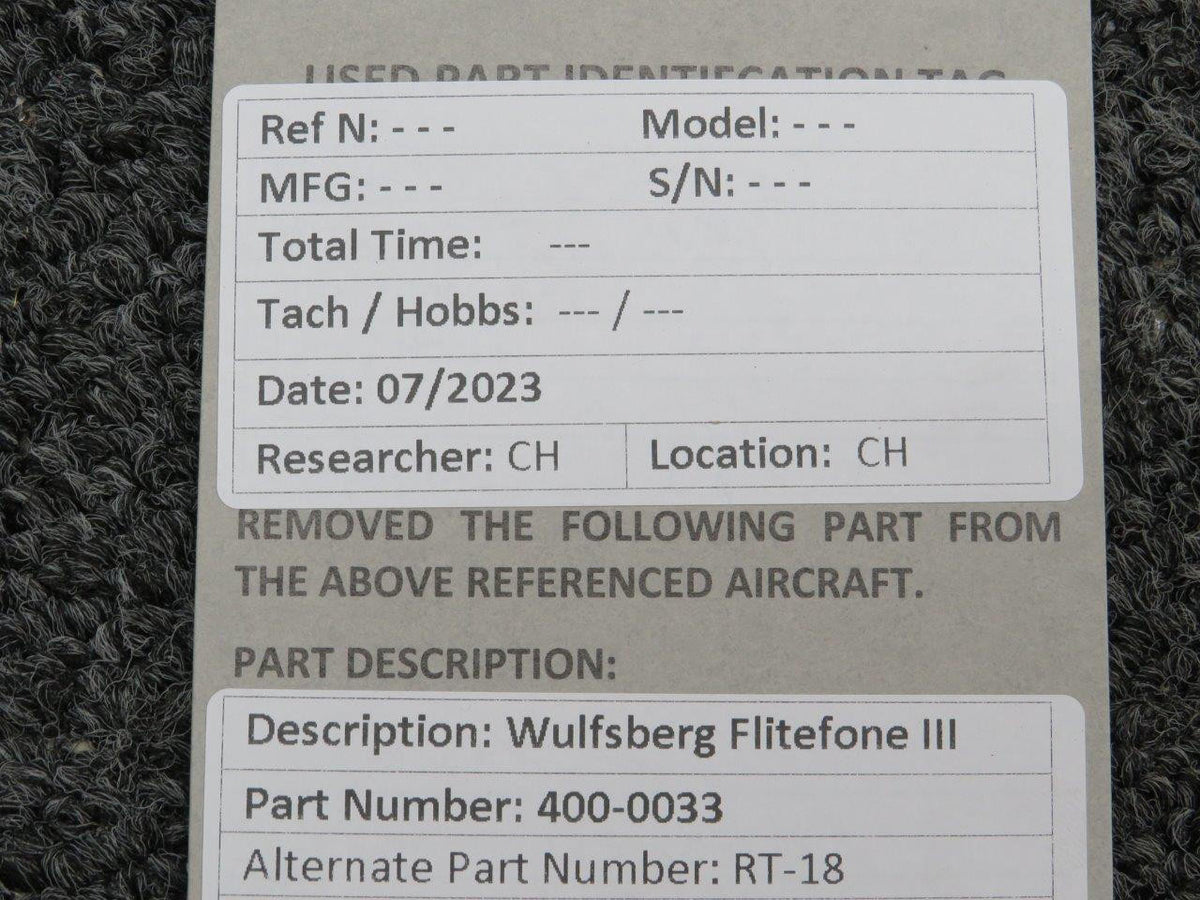 wulfsberg 400-0033 Wulfsberg RT-18 Flitefone III