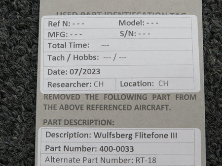 wulfsberg 400-0033 Wulfsberg RT-18 Flitefone III