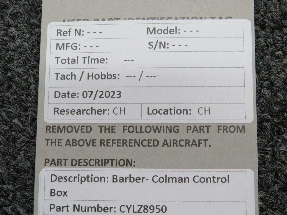 Barber Coleman CYLZ8950 Barber- Colman Control Box