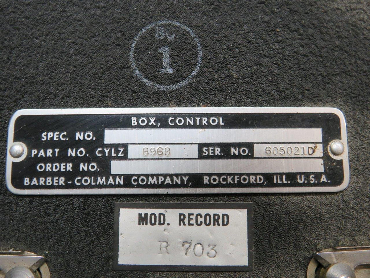 Barber Coleman CYLZ8968 Barber-Colman Cabin Temperature Control Box