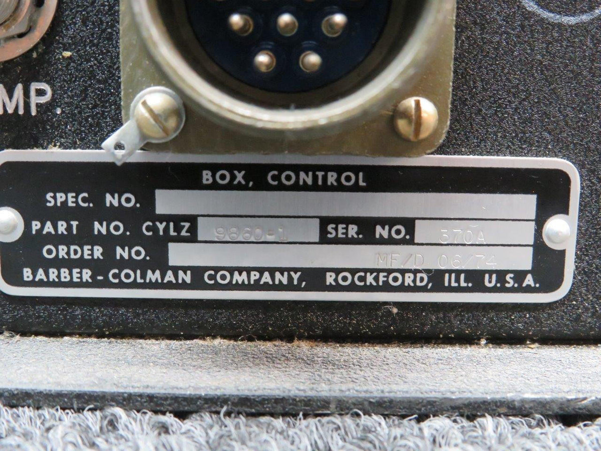 Barber Coleman CYLZ9860-1 Barber-Colman Control Box Windshield Temperature