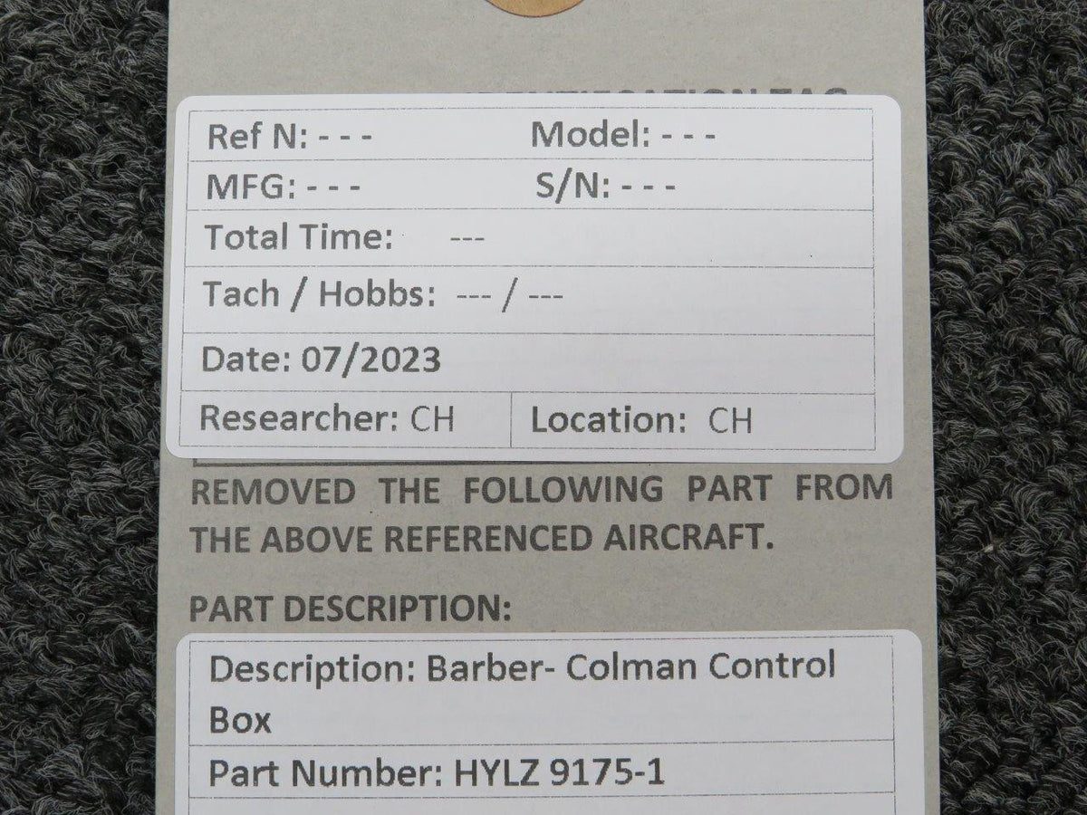 Barber Coleman HYLZ9175-1 Barber-Colman Control Box