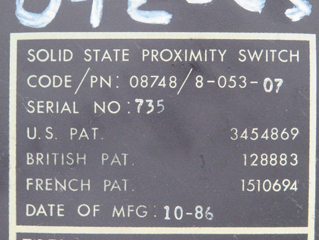 Eldec 08748-8-053-07 Eldec Solid State Proximity Switch
