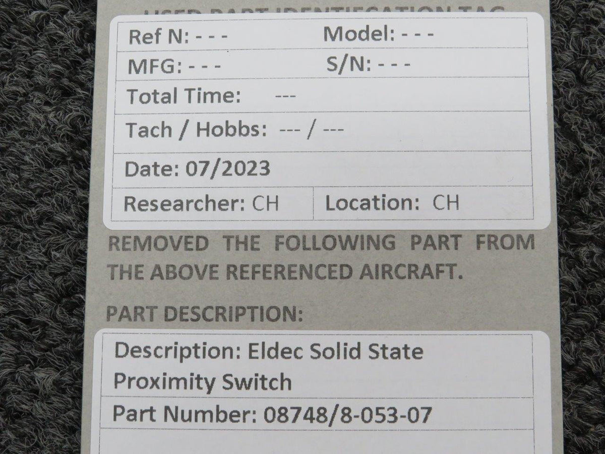 Eldec 08748-8-053-07 Eldec Solid State Proximity Switch