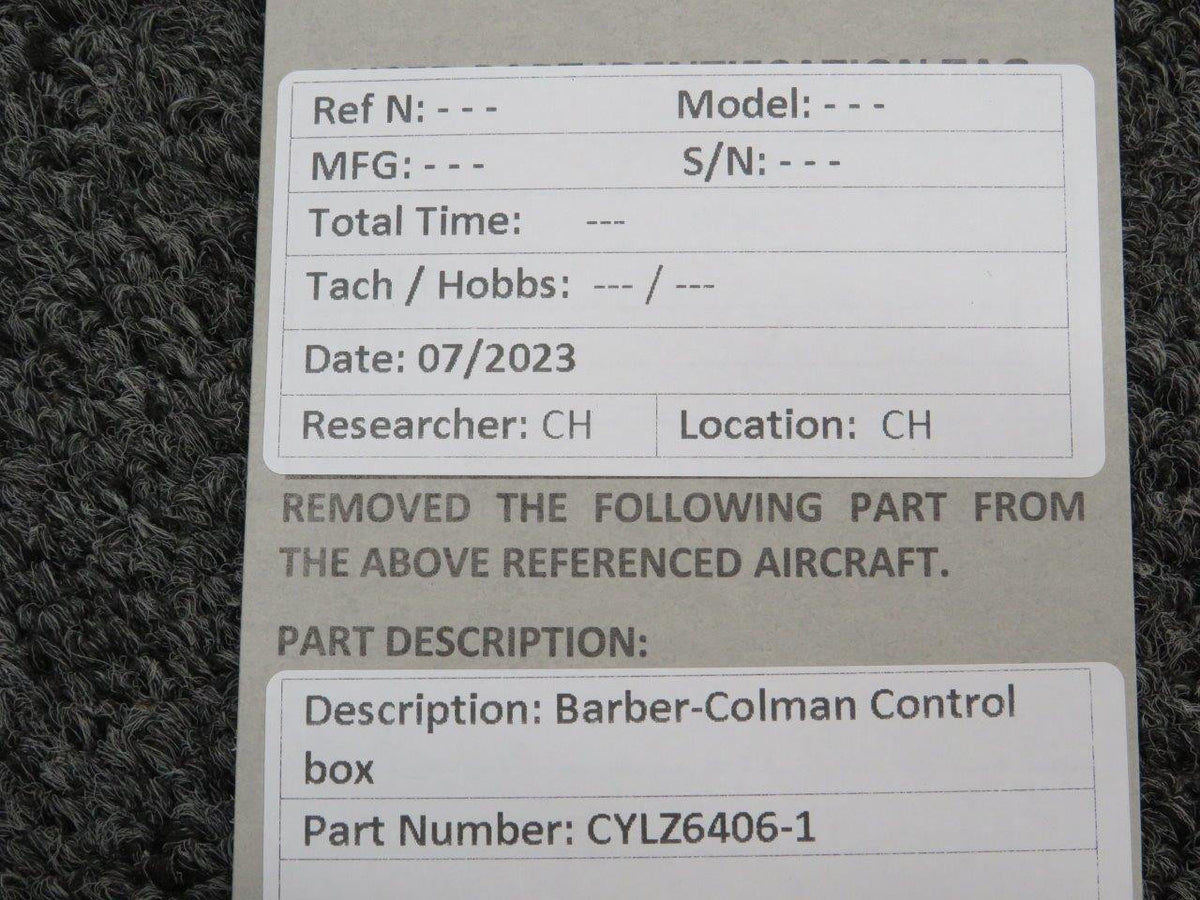 Barber Coleman CYLZ6406-1 Barber-Colman Control Box