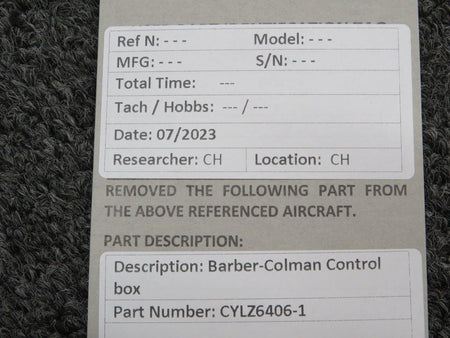 Barber Coleman CYLZ6406-1 Barber-Colman Control Box