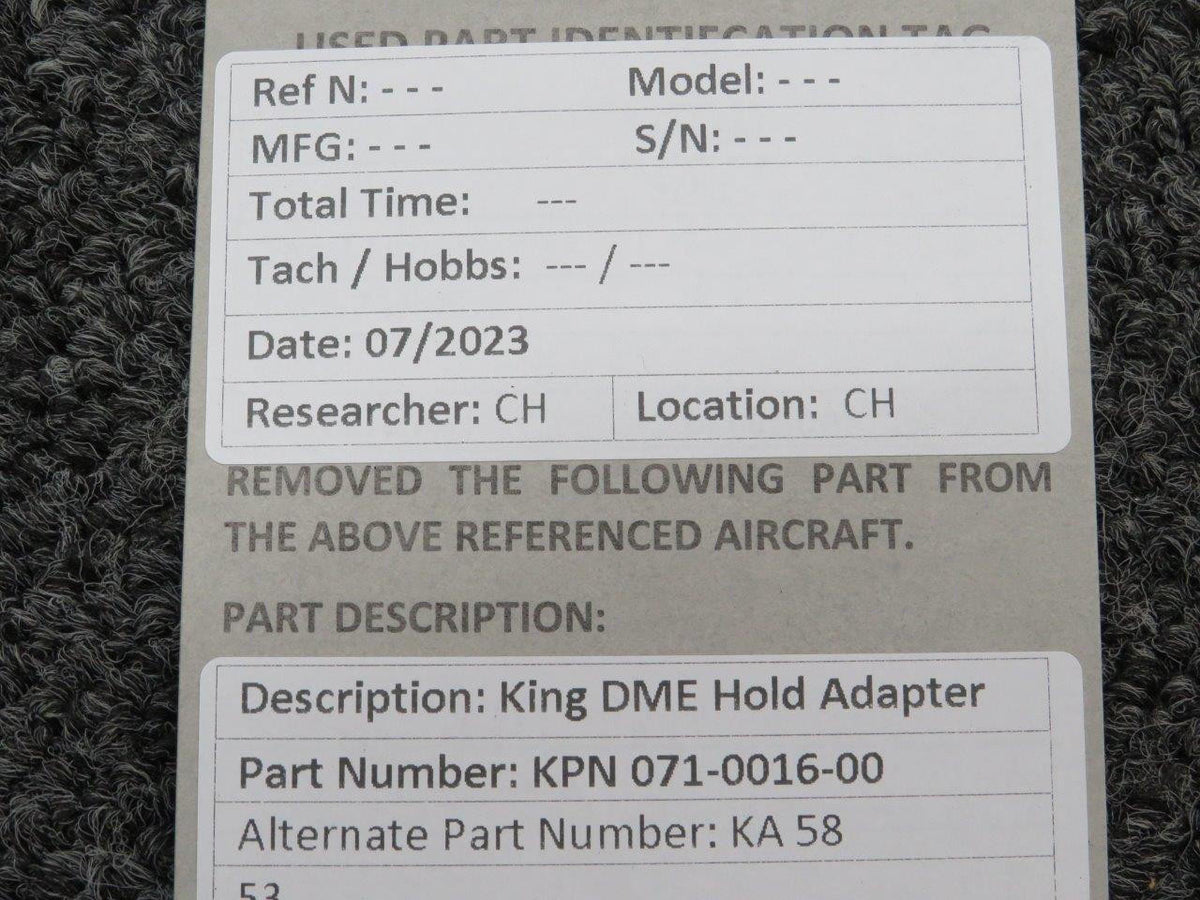 King Radio 071-0016-00 King Radio KA-58 DME Hold Adapter