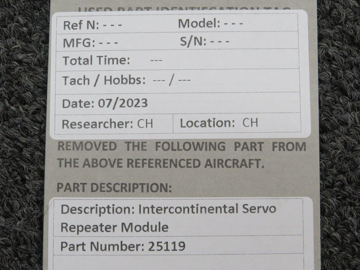 Intercontinental 25119 Intercontinental Servo Repeater Module