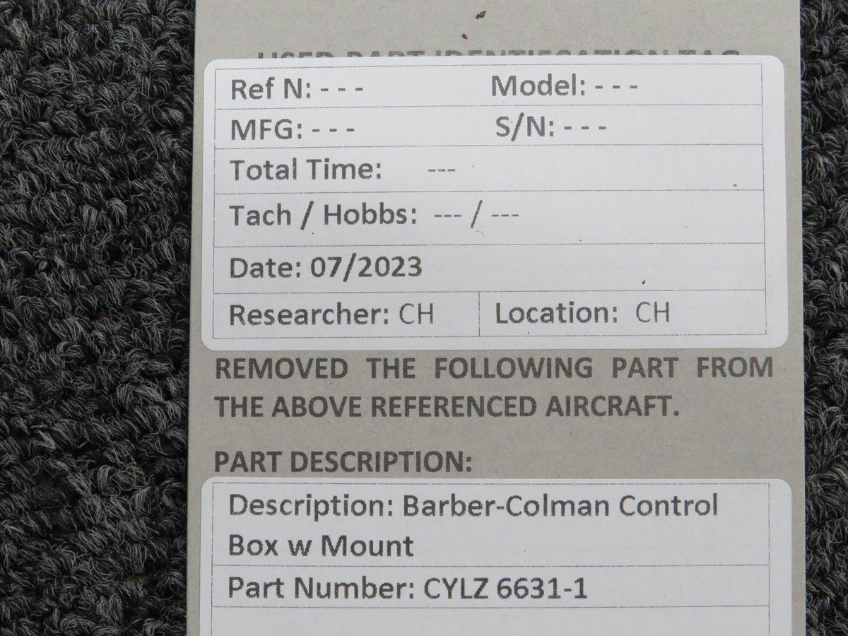 Barber Coleman CYLZ6631-1 Barber-Colman Control Box with Mount