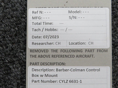 Barber Coleman CYLZ6631-1 Barber-Colman Control Box with Mount