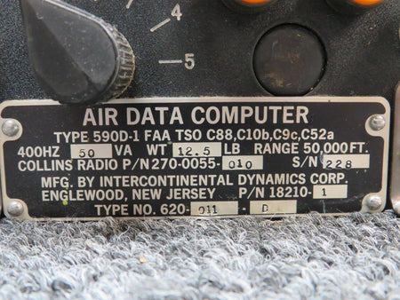 Collins 270-0055-010 (Alt: 620-011-D) Collins-Intercontinental Air Data Computer