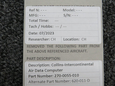Collins 270-0055-010 (Alt: 620-011-D) Collins-Intercontinental Air Data Computer