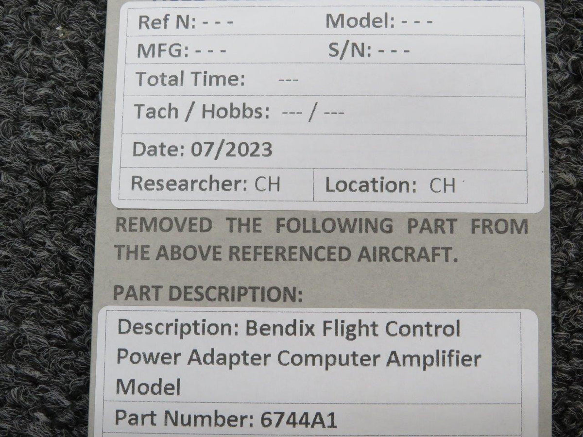 Bendix Airplane Parts & Equipment 6744A1, 5536E Bendix Flight Control Power Adapter & Computer Amplifier Model