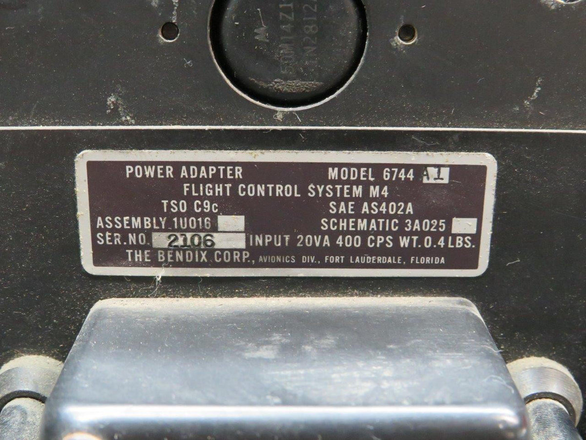 Bendix Airplane Parts & Equipment 6744A1, 5536E Bendix Flight Control Power Adapter & Computer Amplifier Model