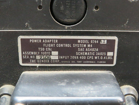 Bendix Airplane Parts & Equipment 6744A1, 5536E Bendix Flight Control Power Adapter & Computer Amplifier Model