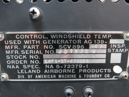 Leland Electrosystems Inc SCV896-4 Leland Windshield Temperature Control