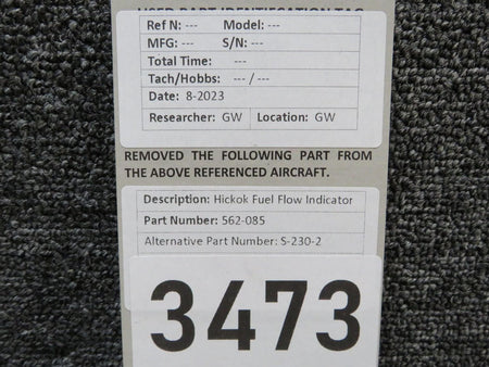 Hickok 562-085 (Alt: S-230-2) Hickok Fuel Flow Indicator